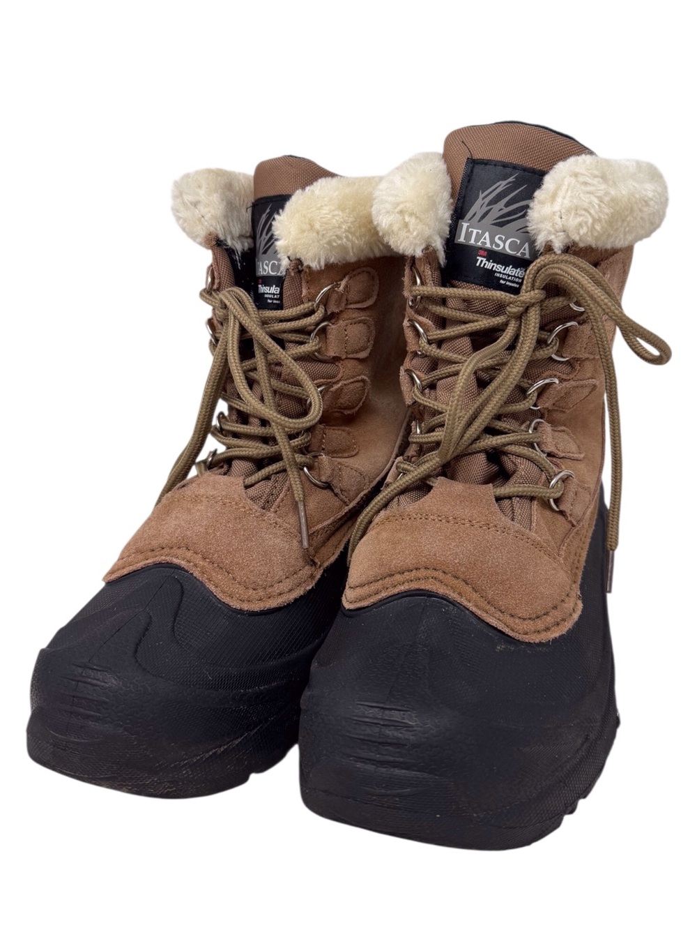 Itasca Thinsulate 3M tan waterproof lace up snow boot #657211 women’s size 7 EUC